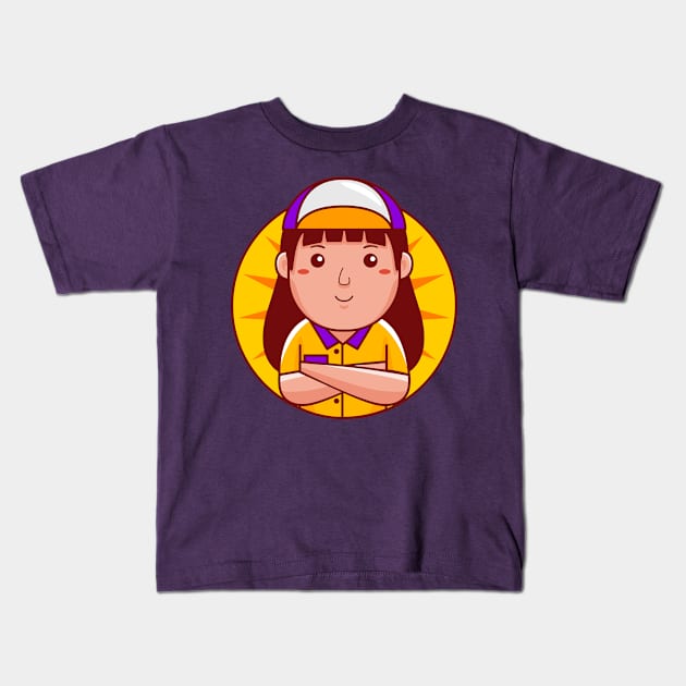 Mechanic Woman Kids T-Shirt by MEDZ